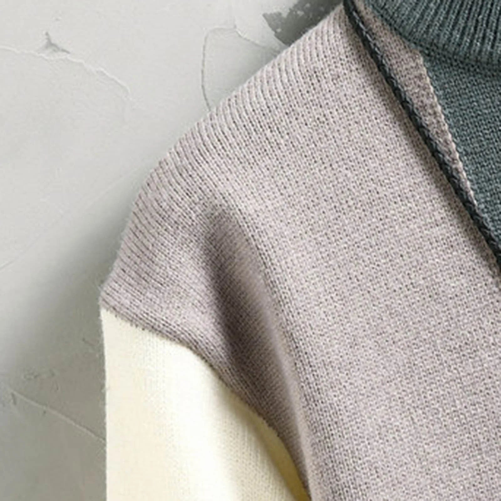 Color Block Turtleneck Sweater